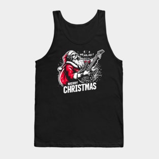 Santa Claus Playing Guitar Tank Top